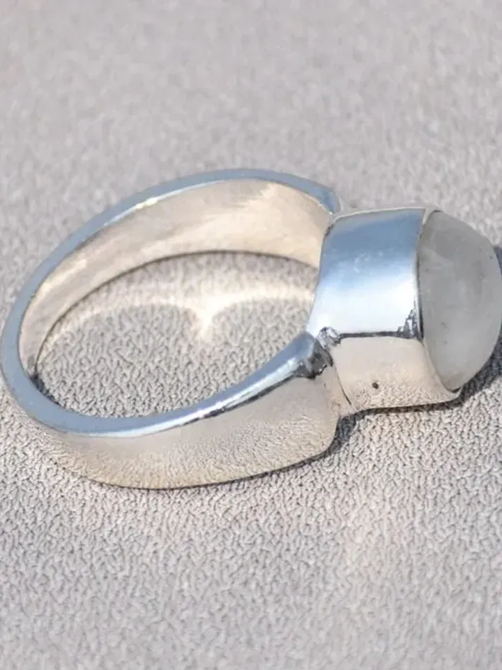 Natural Rainbow Moonstone Ring, June Birthstone, 925 Sterling Silver Ring, Natural Stone Ring, Promise Ring, Etsy Ring, Moonstone Jewelry