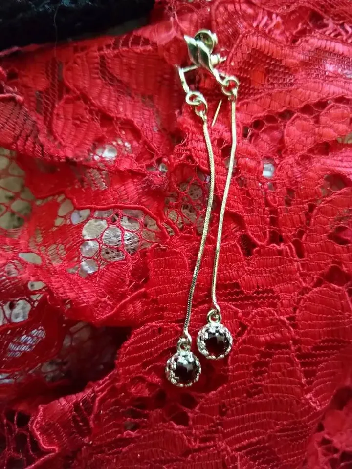 Garnet and silver sterling earrings