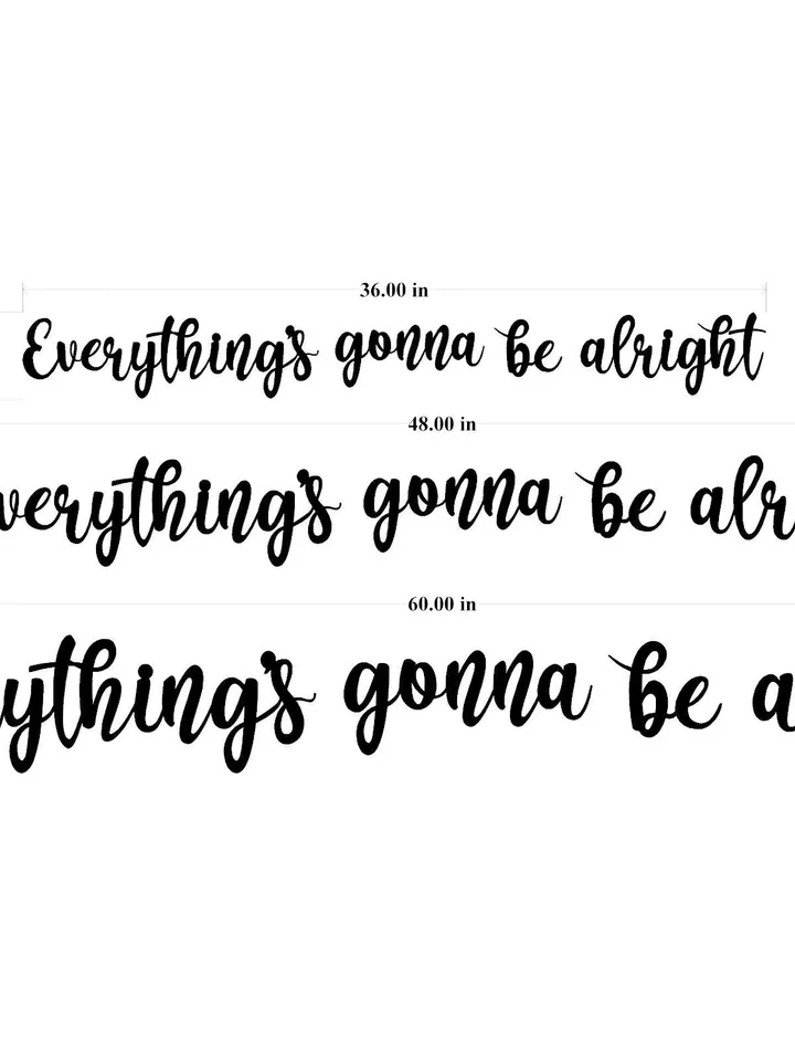 Everything's gonna be alright metal word sign, positive word decor, Home Decor, Metal word art