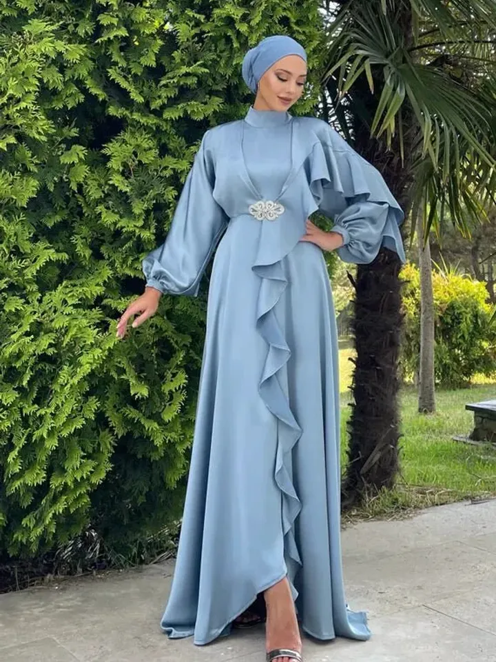 AHUNARE HIJAB - Helin Tesettür Abiye - Bebe Mavisi