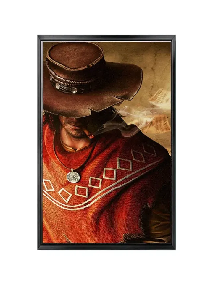 Cowboy Print on Canvas , Floating Frame Option, Modern Wall Art, Extra Large Canvas Wall Art