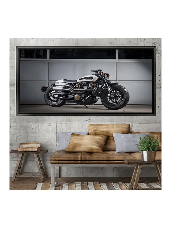 Yamaha motorbike Print on Canvas , Floating Frame Option, Modern Wall Art, Extra Large Canvas Wall Art