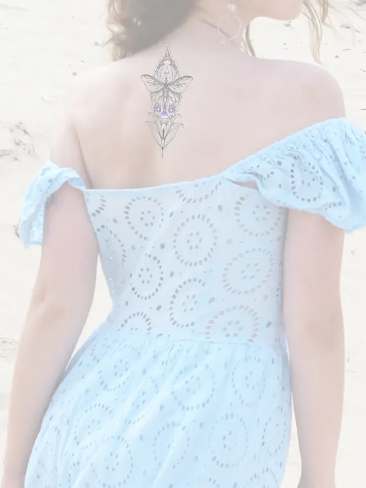 Butterfly Tattoo Design Luna Moth Tattoo Design Butterfly And Moon Tattoo Sketch, Instant download JPG, PNG