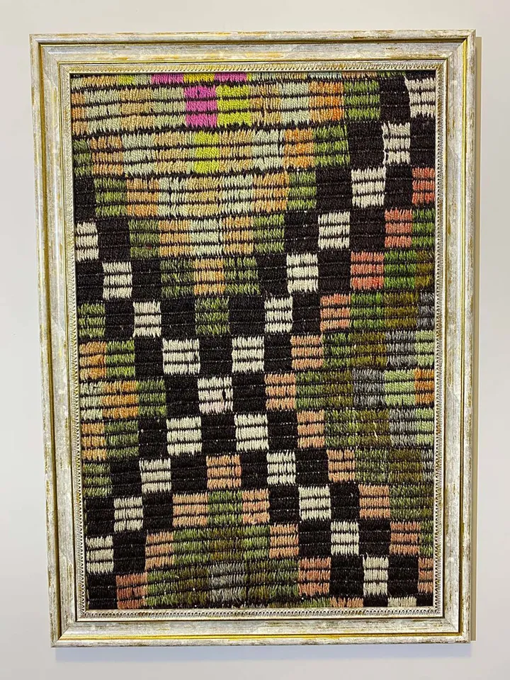 Vintage wall kilim art, unique hand-woven woolen kilim on the wall, home decor , 50x70 cm