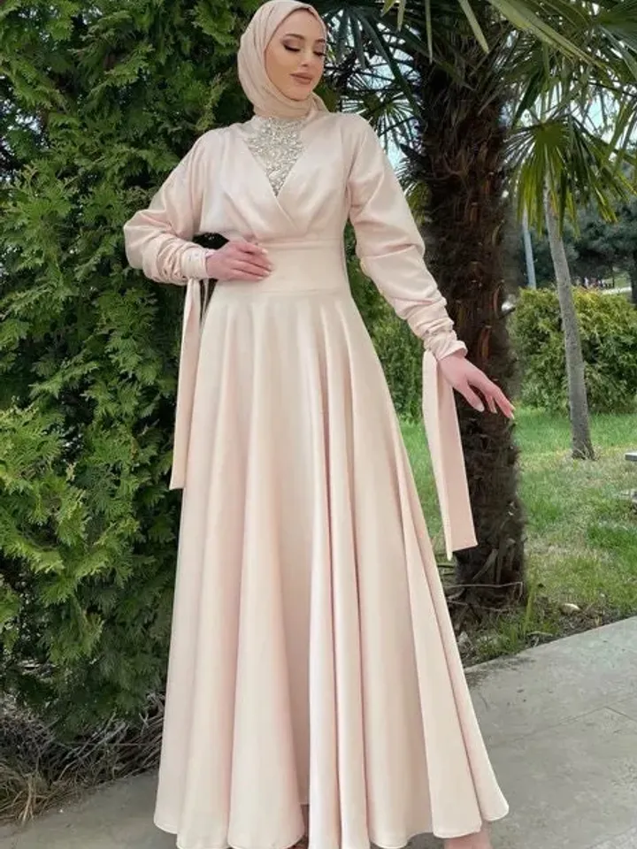 AHUNARE HIJAB - Wedding Dress, Muslim Evening Gown, Nikah, Islamic Wedding, Engagement, Bridesmaid,