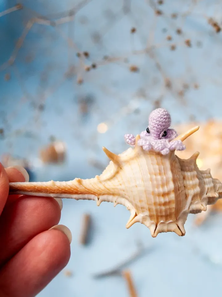Tiny baby OCTOPUS, Micro miniature sea animal octopus, Nautical decor for dollhouse or diorama, Gift idea for diver