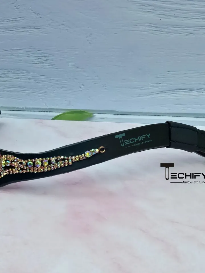 Sparkling Horse Leather Crystal Browband v shape for Show Ring Glamour