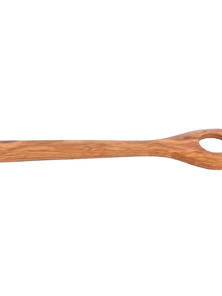 Olive Wood Risotto Spoon, Wooden Mixing Spoon with 1 hole - AKwood - Wooden Rice Spoon Stirrer