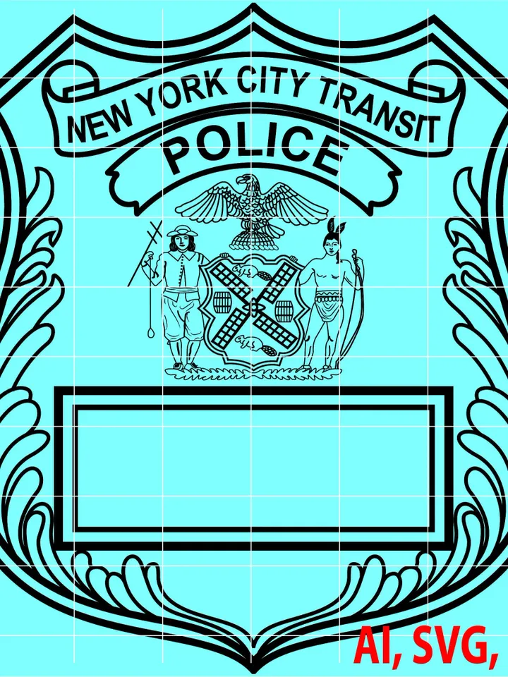 New York City Transit Police Badge, Logo, Seal, Custom, Ai, Vector, SVG, DXF, PNG, Digital