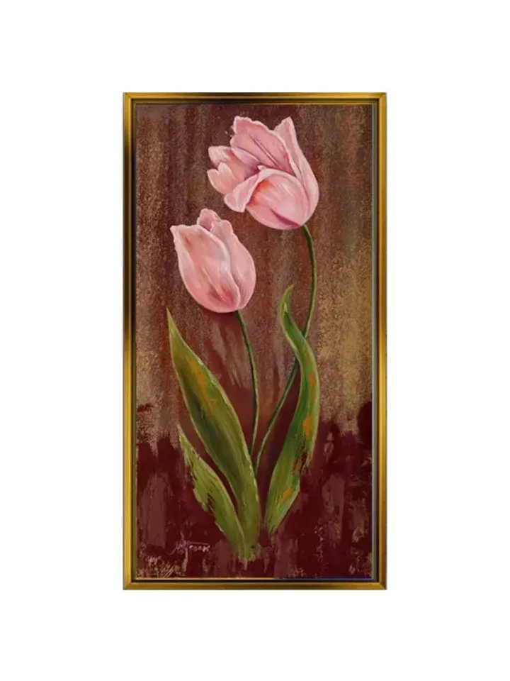 Pink Tulip picture Print on Canvas , Floating Frame Option, Modern Wall Art, Extra Large Canvas Wall Art