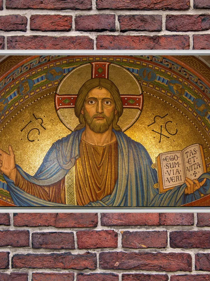 Jesus Christ Print on Canvas , Floating Frame Option, Modern Wall Art, Extra Large Canvas Wall Art