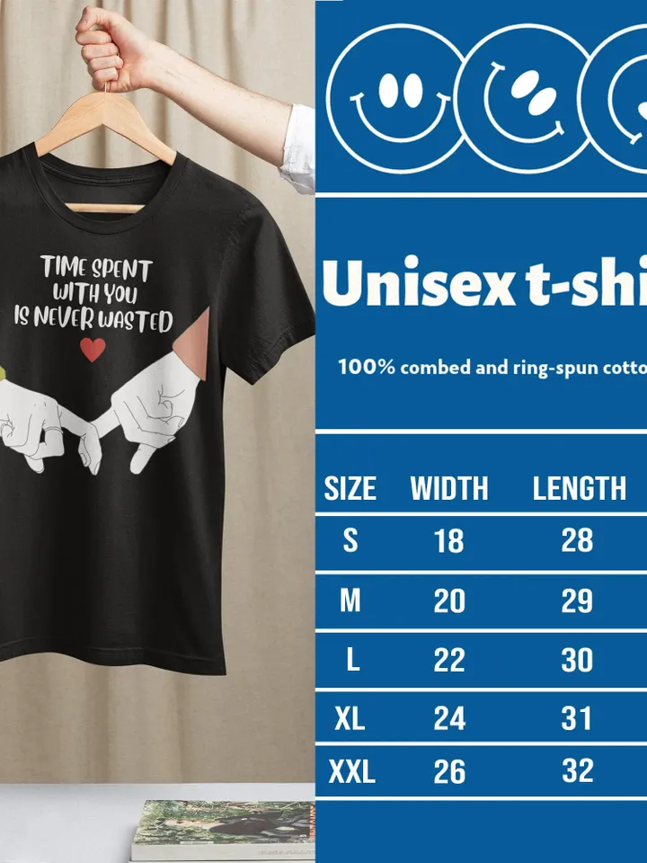 Time Spent With You | Never Wasted | Couples | Unisex t-shirt