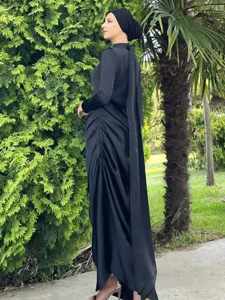 AHUNARE HIJAB - Almira Tesettür Abiye - Siyah