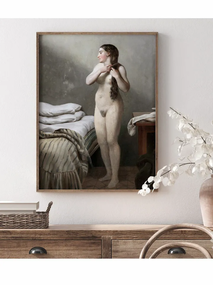 Nude Painting Vintage Print Naked Woman, Antique Female Body Wall Art Printable Home Decor Digital | 79