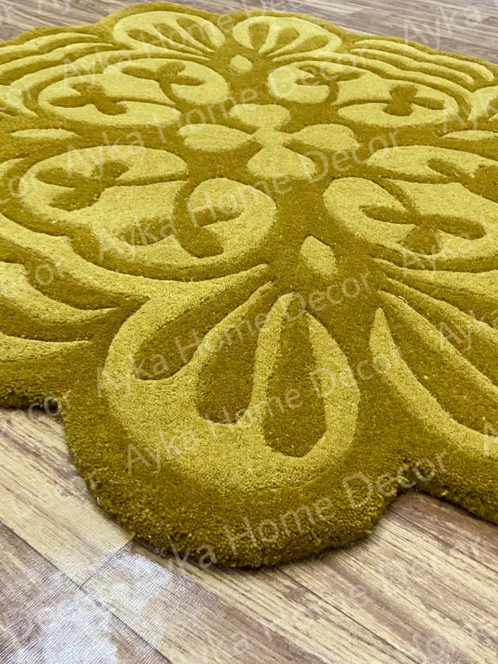 Whito Stip Woolen Handmade Area Rug For Hall Kitchen Living Room Bed Room Bath Room Dining Room Kids Room Carpet / Christmas Gift / Rugs