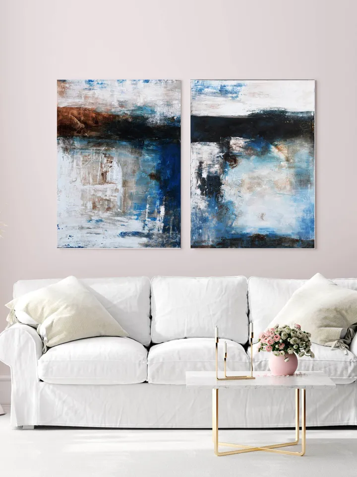 Abstract Painting.Painting on canvas original. Original painting. Modern painting.Blue Painting.Wall Decor.Landscape Painting.Blue