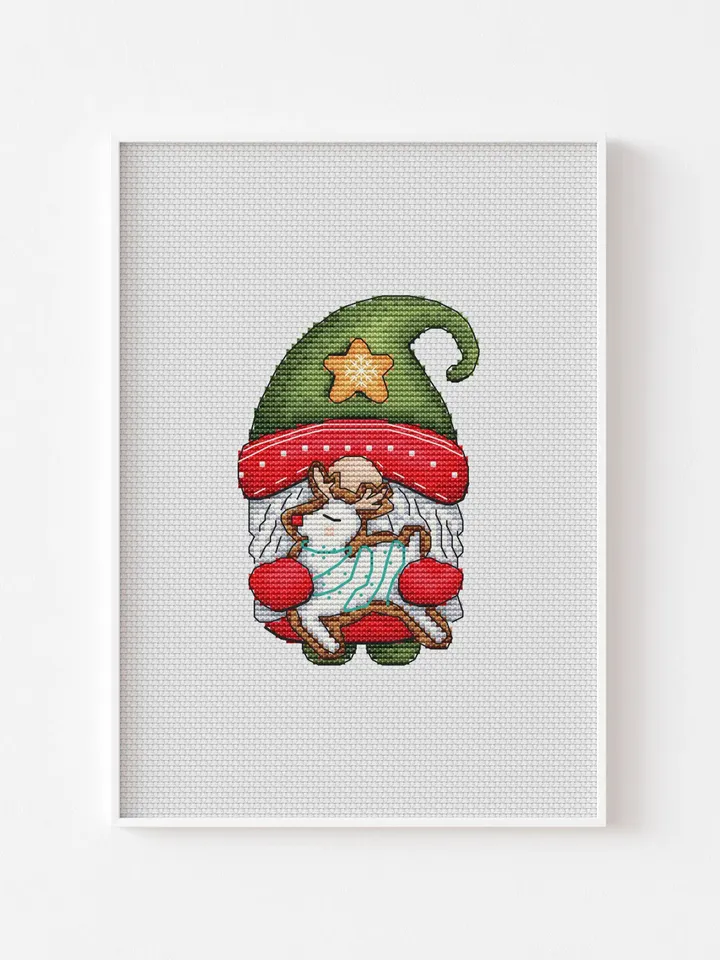 Gnome Cross Stitch Pattern PDF Funny Cross Stitch Pattern Hand Embroidery Design Beginner Needlepoint Scheme Wedding Cross Stitch Gift