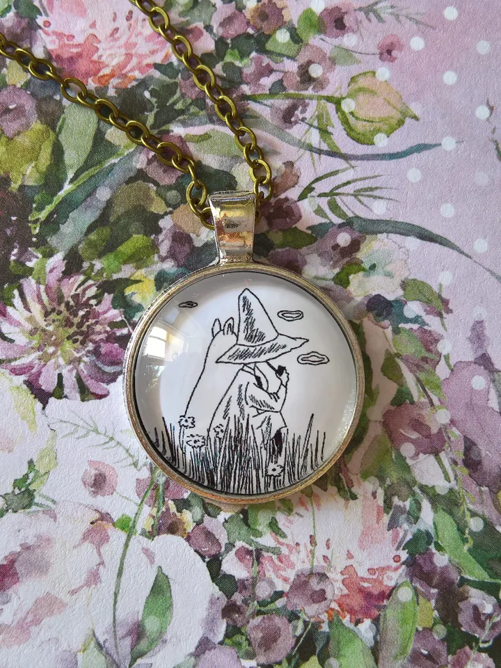 Moomin with Snufkin Moomintroll pendant Moomin necklace