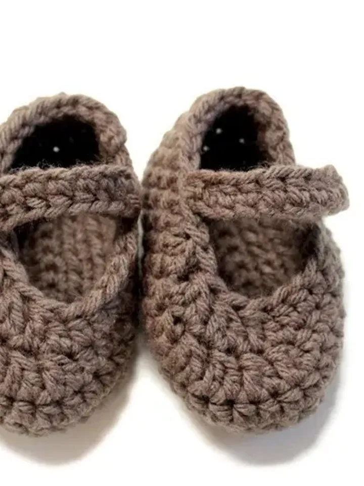 Crochet Newborn Mary Janes Ballet Slippers, Baby Shoes, Great Stocking Stuffers for Baby's First Christmas, Baby Shower Gift Idea, Baby Sock