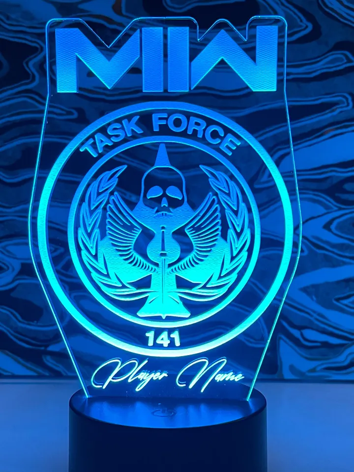 Modern Warfare 2 Call Of Duty MWII Customizable Clan Gamer Tag Acrylic RGB LED Novelty Sign