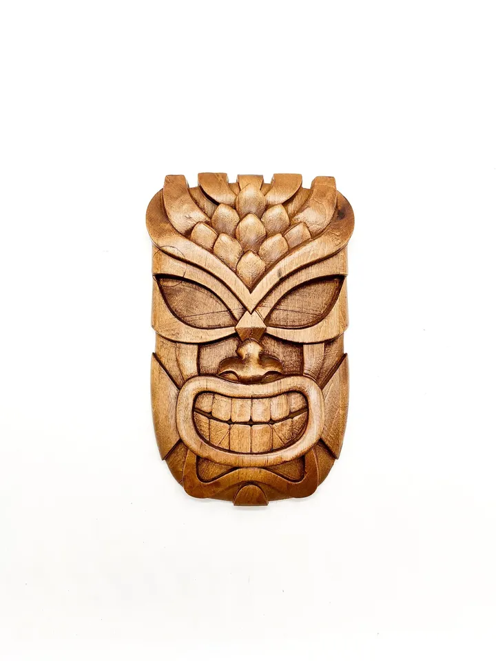 Wooden Tiki Mask, Wood decor, Wall decor, wall panel, Wooden wall panel, Wooden mask, Wooden tiki mask, Hawaiian tiki mask, Carved mask