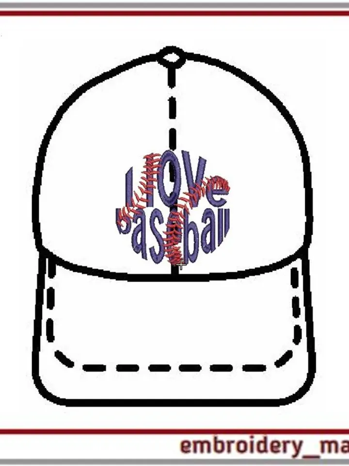 I love baseball. Digital Machine Embroidery Design