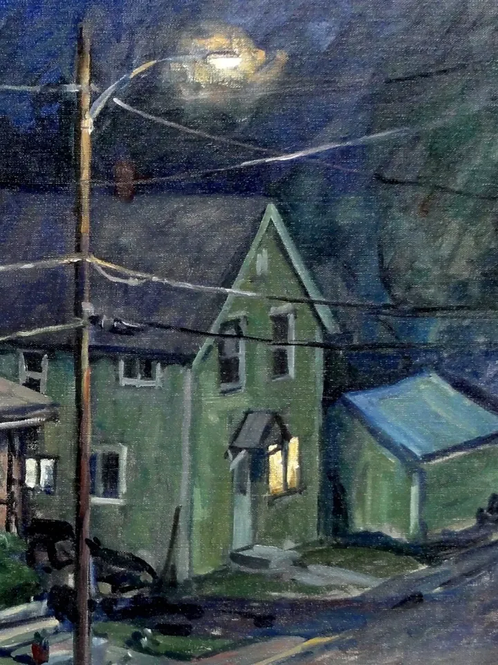 Large Original Night Scene Landscape Painting - Summer Nocturne - 24x30 Oil on Linen, Plein Air Impressionist Fine Art, Signed Original