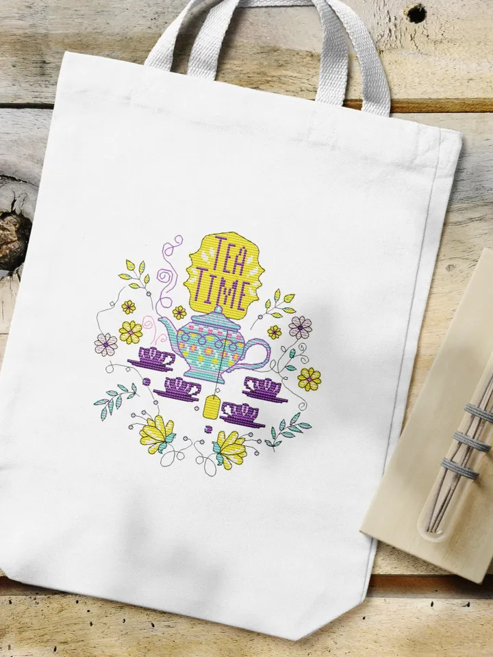 Time for Tea Cross Stitch Pattern Digital Pattern Kitchen Still Life ...