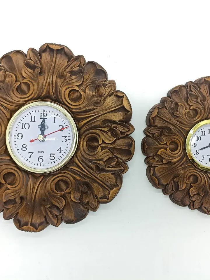 Wooden wall clock, Wall clock, Rustic wall clock, Wooden clock, Wooden Carver Panel, Wooden wall decor, carved wood wall art