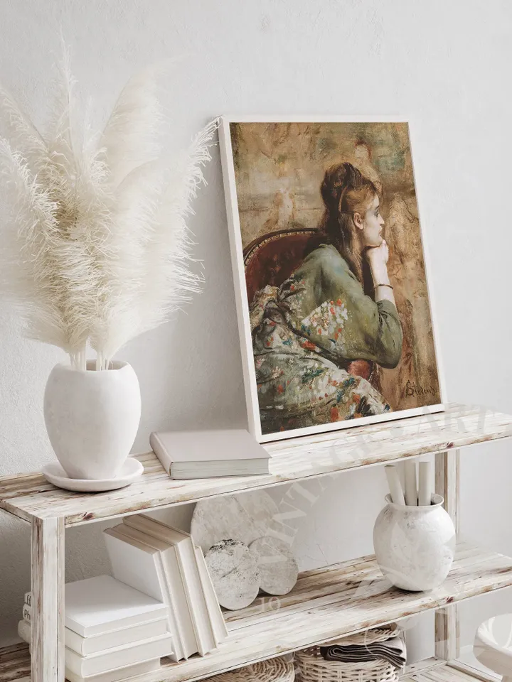 Vintage Woman Portrait Oil Painting, Victorian Antique Wall Decor, Digital Download PRINTABLE | 255