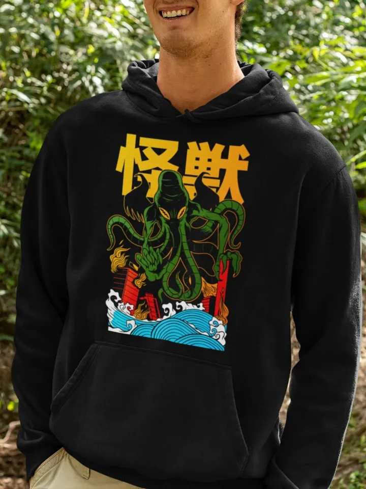 Cthulhu Kaiju Hoodie (Unisex) | HP Lovecraft Pullover Hooded Sweater, Call of Cthulhu Sweatshirt, Cthulhu Mythos Eldritch Monster Shirt