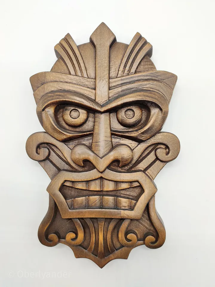 African wood Tiki mask, Wooden Tiki Mask, Wood decor, wall decor, wall panel, wooden wall panel, wooden mask, hawaiian mask, carved mask