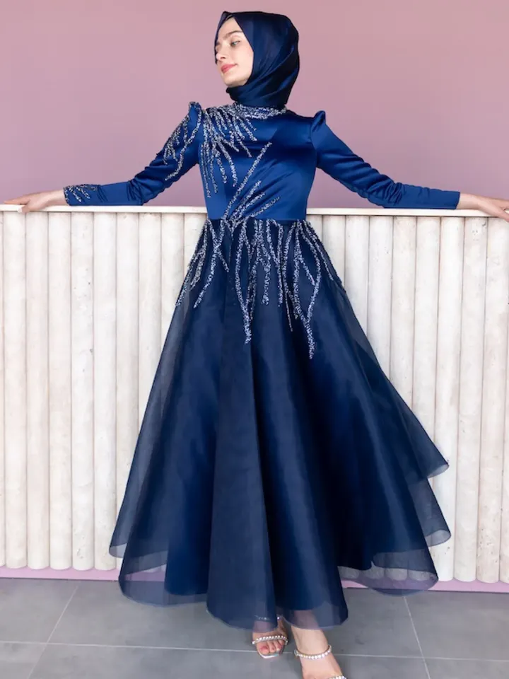AHUNARE HIJAB - Wedding Dress, Muslim Evening Gown, Nikah, Islamic Wedding, Engagement, Bridesmaid,