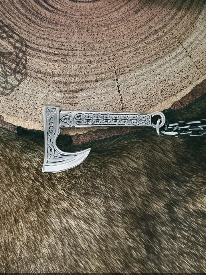 Viking Axe Pendant Sterling Silver Battle Axe Pendant Berserk Symbol Scandinavian Jewelry Norse Viking Jewelry