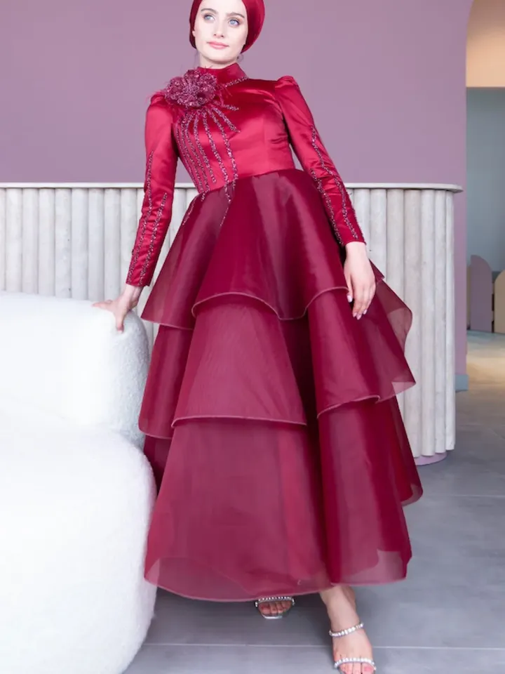 AHUNARE HIJAB - Wedding Dress, Muslim Evening Gown, Nikah, Islamic Wedding, Engagement, Bridesmaid,