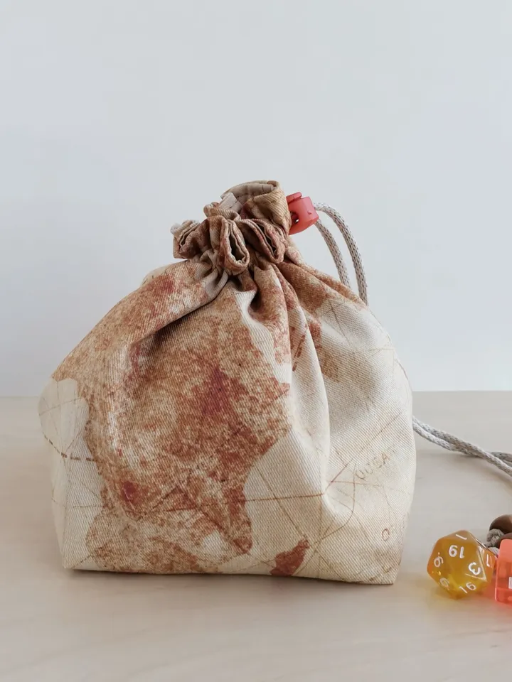 Large dice bag with pockets for 150-200 dice Old map