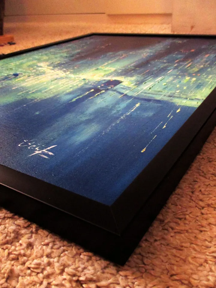 Cyberpunk Painting "MALACHITE CITY" Original Oil Painiting on Canvas Modern City Painting Art by "Walperion Paintings"