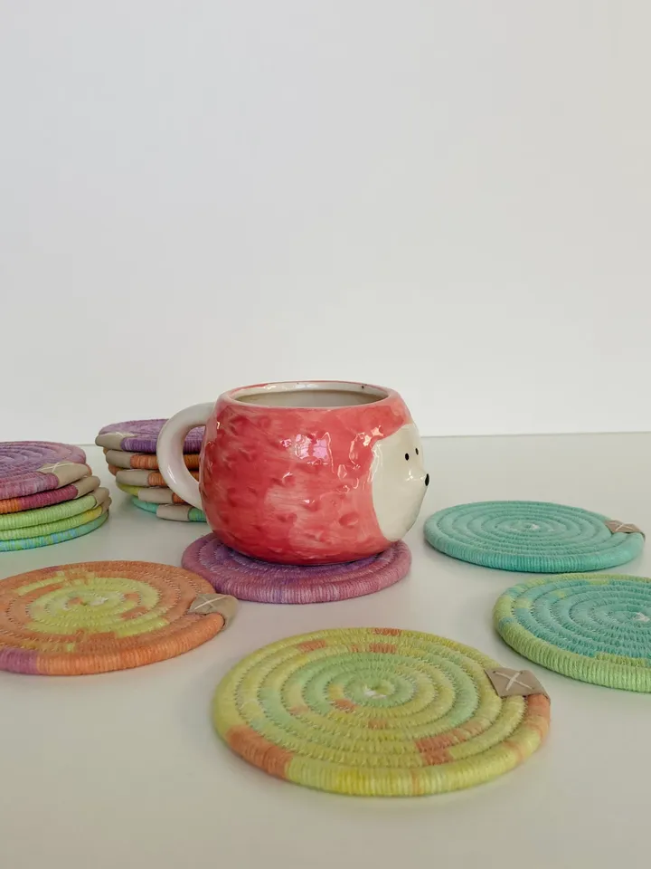 Rainbow coaster set of 5, diameter 4''