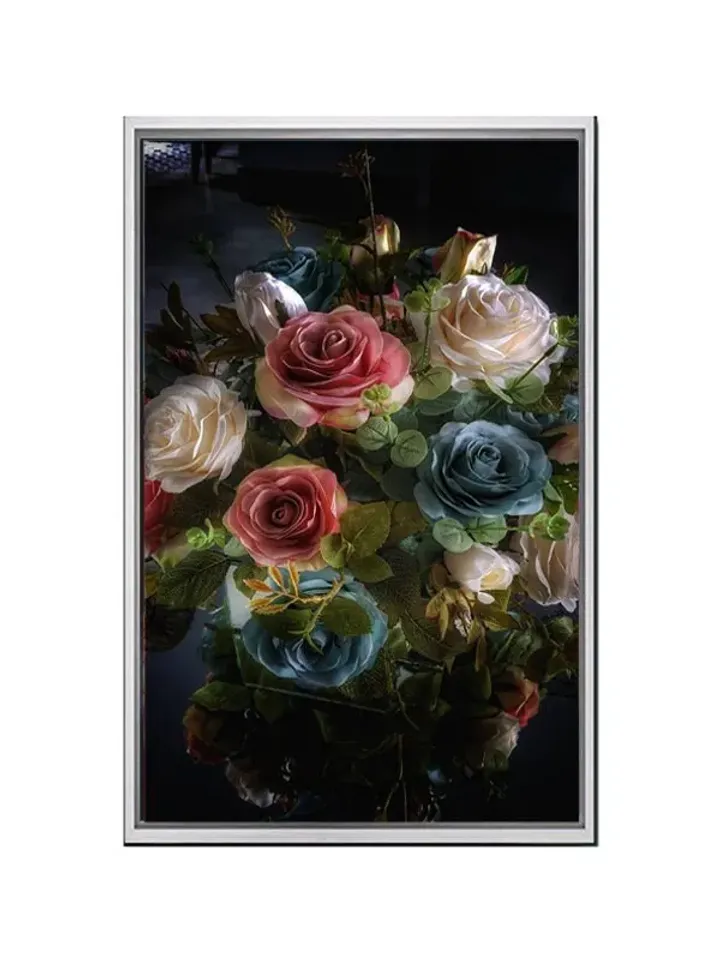 Roses Print on Canvas , Floating Frame Option, Modern Wall Art, Extra Large Canvas Wall Art