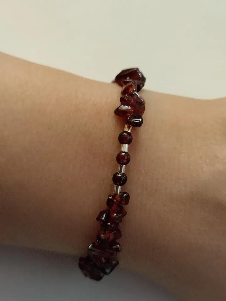 Garnet and sterling silver bracelet
