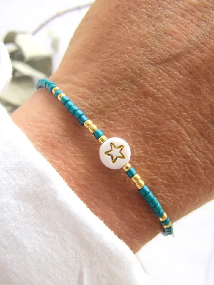 Blue bracelet,Pearls tinny Beaded bracelet card, friendship bracelet, gift for best friend, Miyuki bracelet, custom bracelet, boho bracelet