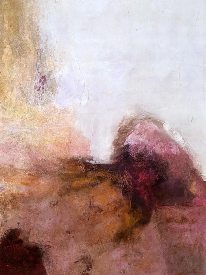 Abstract Painting for Elegant Office, Sober Abstract Painting, Classic Style Abstract Painting, Aesthetic Painting, Garnet Abstract Art