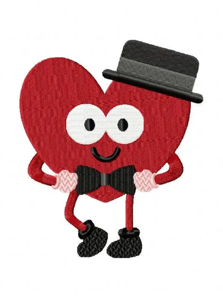 16 Cute Heart Characters Embroidery Design Pack,Instant Download,Applique Design,digital file,Love Angry Heart Gentleman Heart Silly Heart