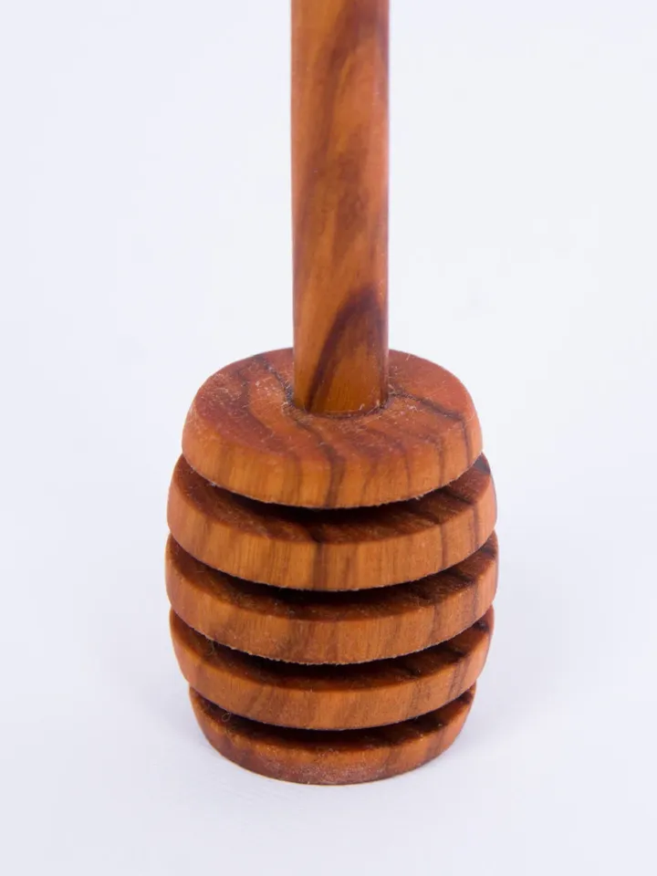 Olive Wood Honey Dipper / Drizzler - Wooden Honey Stick Server - AKwood