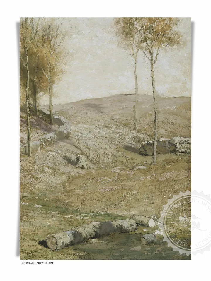 Autumn Landscape Oil Painting, Diptych Art, Vintage Country Wall Decor Printable Set | 336 S2