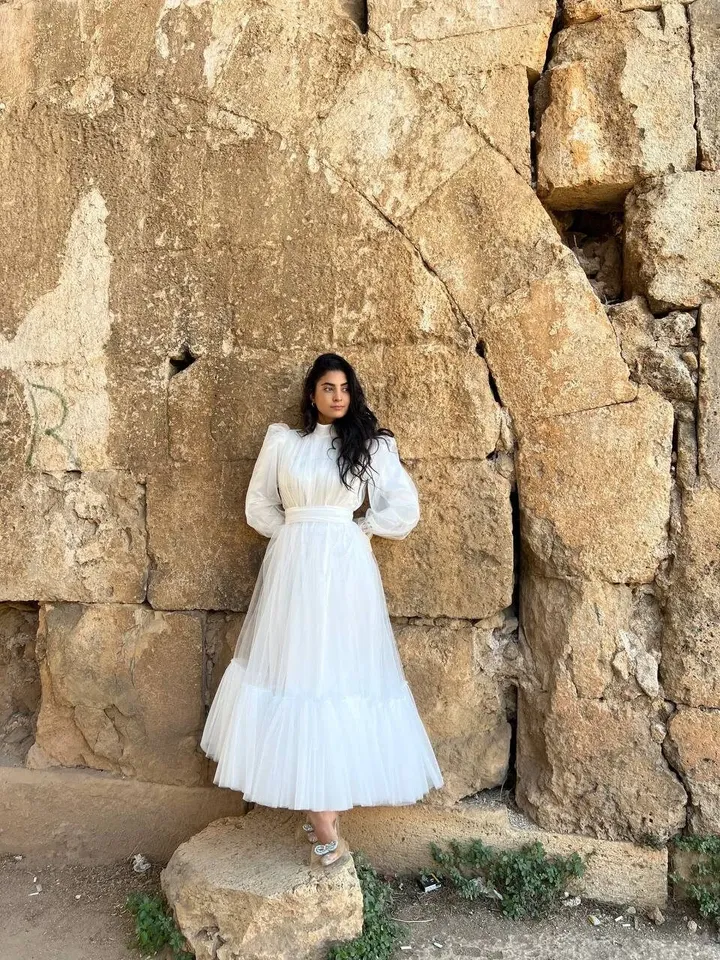 AHUNARE HIJAB - White Wedding Dress, Muslim Evening Gown, Nikah, Islamic Wedding, Engagement, Bridesmaid