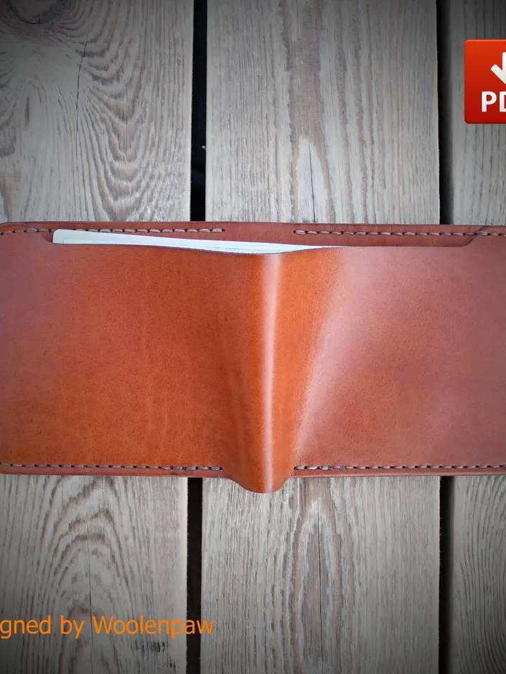 PDF leather template to make a Bi-fold wallet. BF4