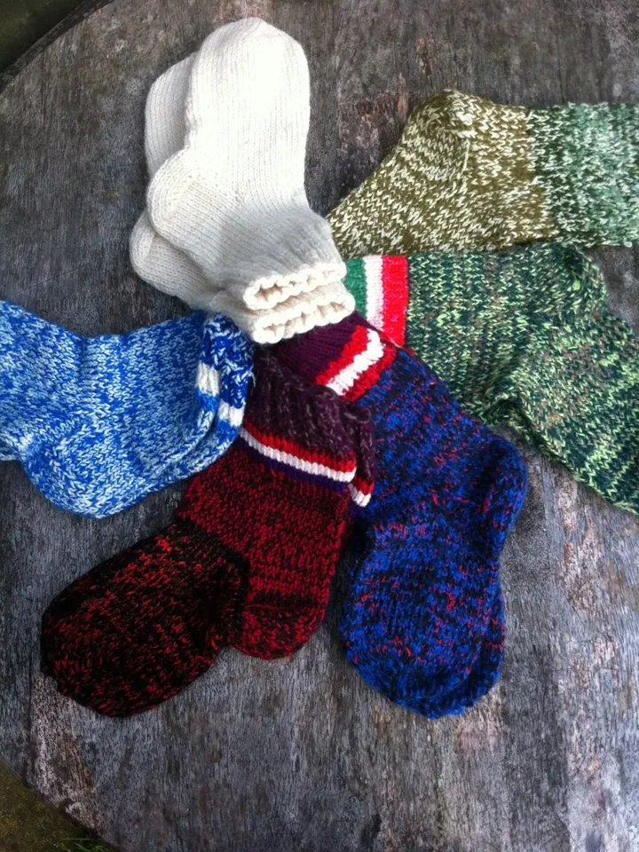 Grandmother socks, traditional socks, Knitted socks, socks, unisex socks, red socks, hand knitted socks, colorful socks
