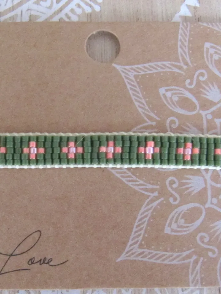 Miyuki bracelet, Bracelets Miyuki delicas, green Miyuki, Boho Miyuki bracelet