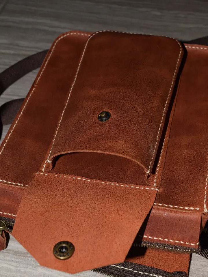 Leather Bag/Shoulder Bag/ Handmade/Crazy Horse/Men's Bag